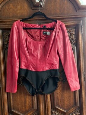 Vintage Perfect Shape Michael Hoban For North Beach Leather Bodysuit